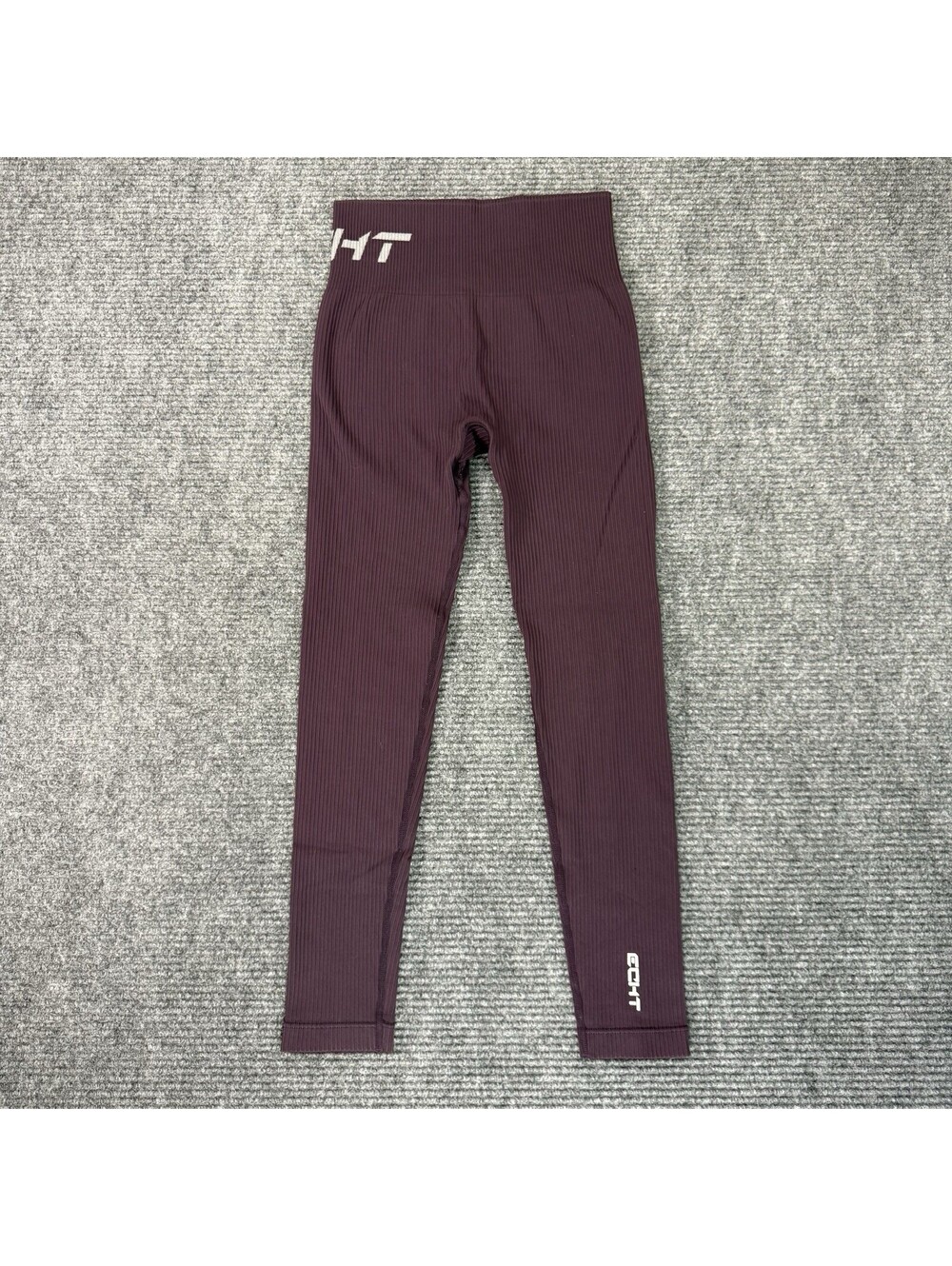 ECHT WOMENS Bold Burgundy Red Leggings SIZE XS-S Pull On Textured Fabric Gym UEC - Picture 2 of 7